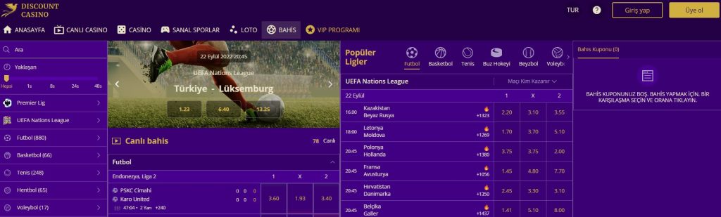 Discount Casino Spor Bahisleri